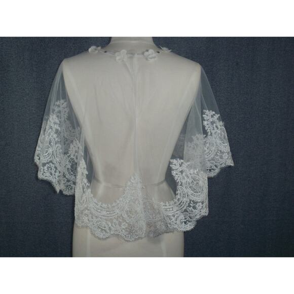 Lace Cape , Wedding Bridal Coverup , Wedding Lace Wrap, Lace Capelet, - Picture 6 of 8
